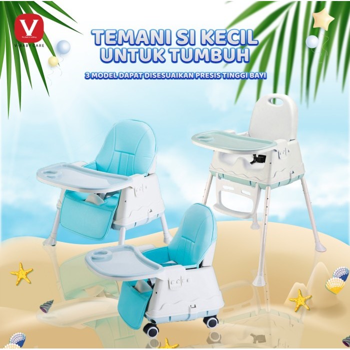 TERBARU V-BABY CARE My Chair (Baby Booster & High Chair)/VBABY-G01