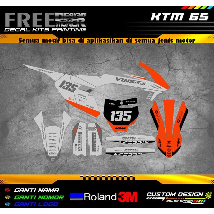 Decal Stiker Motor KTM 65 CC Custom Design 001