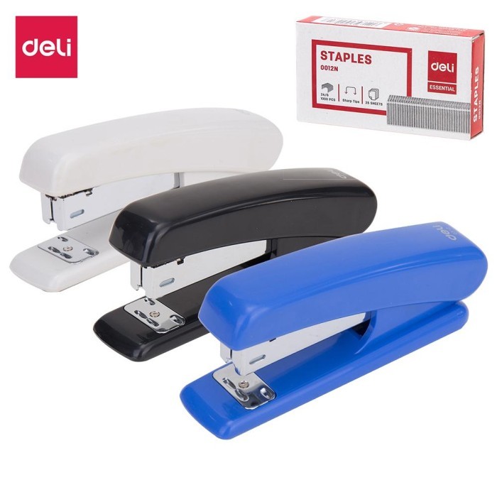 

Baru Deli Stapler E0312 1 Piece + 1 Box Of Staples/Staple Bullets E001