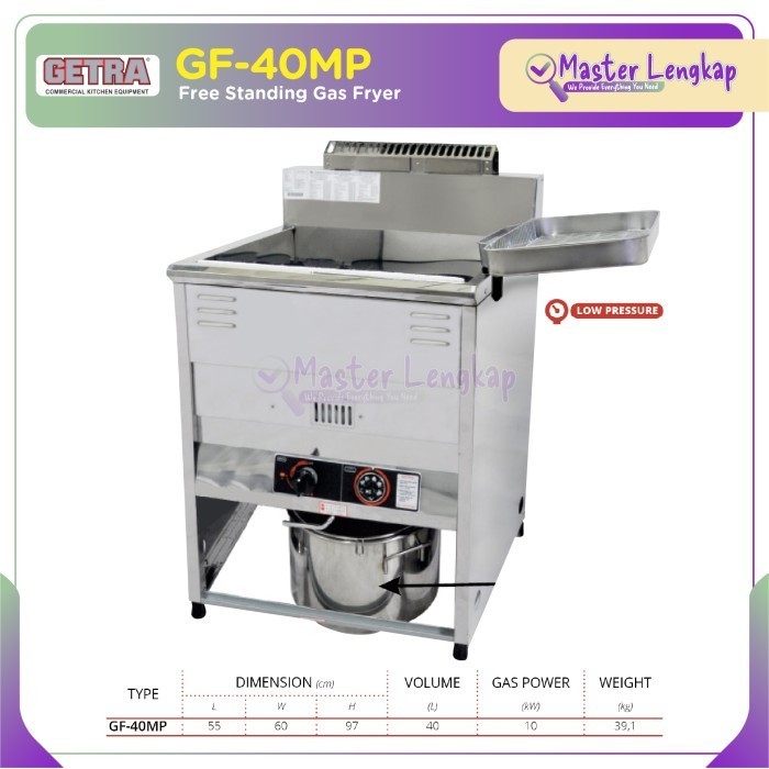GETRA GAS DEEP FRYER FREE STANDING GF-40MP / GF40MP / GF 40MP