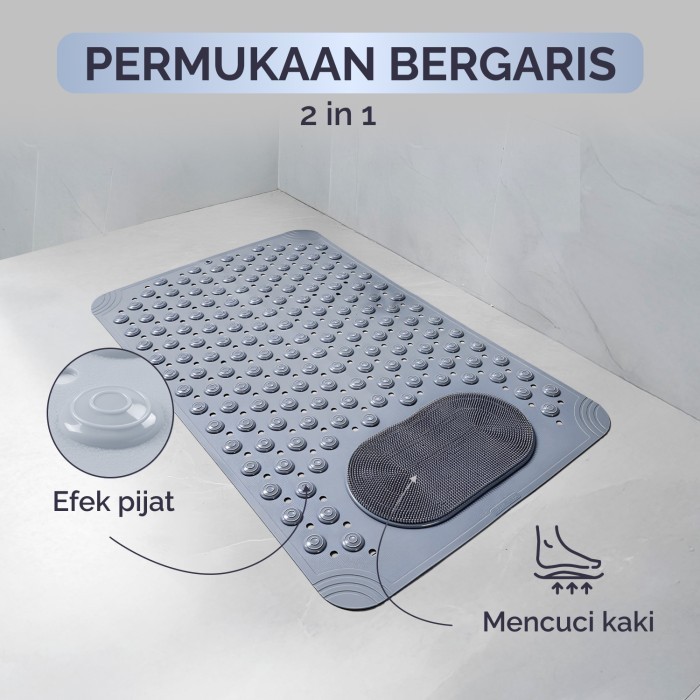 Wowzilla Keset Kamar Mandi Anti Slip Dengan Pijat. Karpet Kamar Mandi Anti Licin. Keset Kaki/Bath