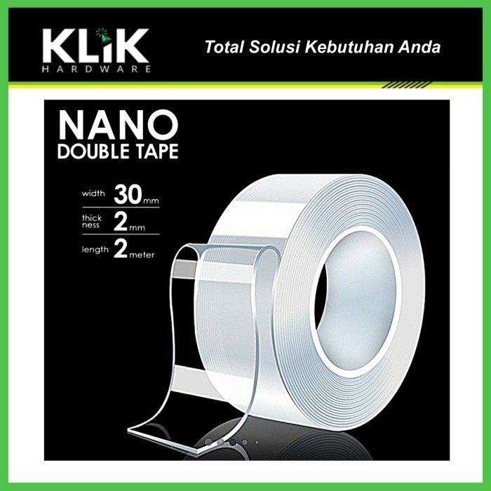 

Double Tape Nano Gel Bening 2 Meter x 3 cm x 2 mm Tebal Selotip