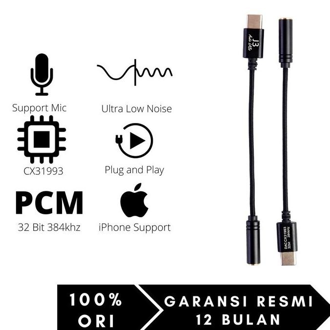 J3 Labs Eline USB Audio Dongle CX31993 32 Bit 384 Khz Ultra Low Noise GM