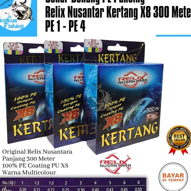 Enar Benang Pancing Pe Reli Nuantara Ertang 8 300 Meter Pe 1 Pe 4 Engu Fihing