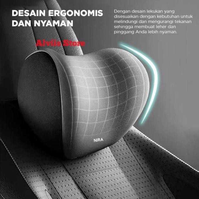 Bantal Leher dan Bantal Pinggang Mobil / Kursi Kerja / Kursi Gaming / Head Pillow / Waist Pillow