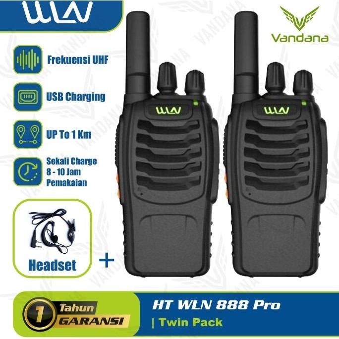HT WLN KDC888 PRO - TWIN PACK ISI 2 + HEADSET Terlaris