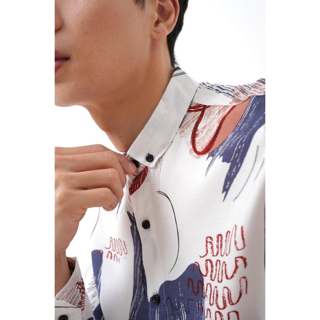 Kemeja Pantai Pria Baju Hawai Lengan Panjang Motif Printing Tie Dye Terlaris