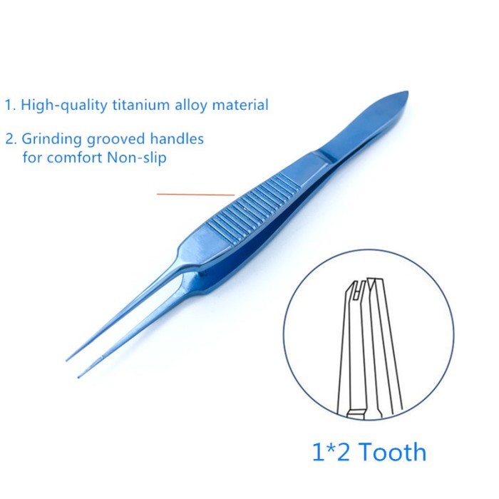Titanium Colibri beaked fine pierse tips Toothed Forceps Tying Forcep with Platform ophthalmic surgi