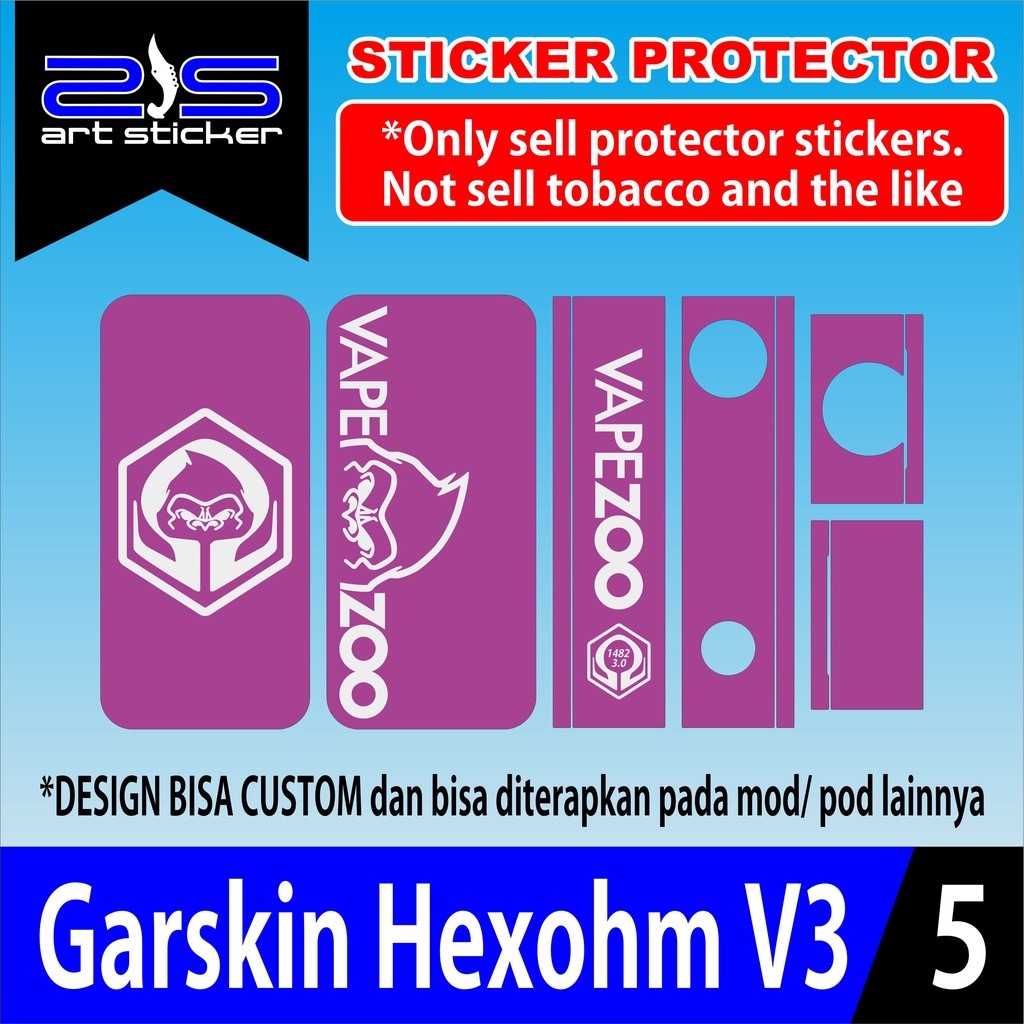 

*PromoTerjangkau* Hexomm V3 An No Dized Vapezooo Garskin Wrap Stiker Premium / X Casing Case COD