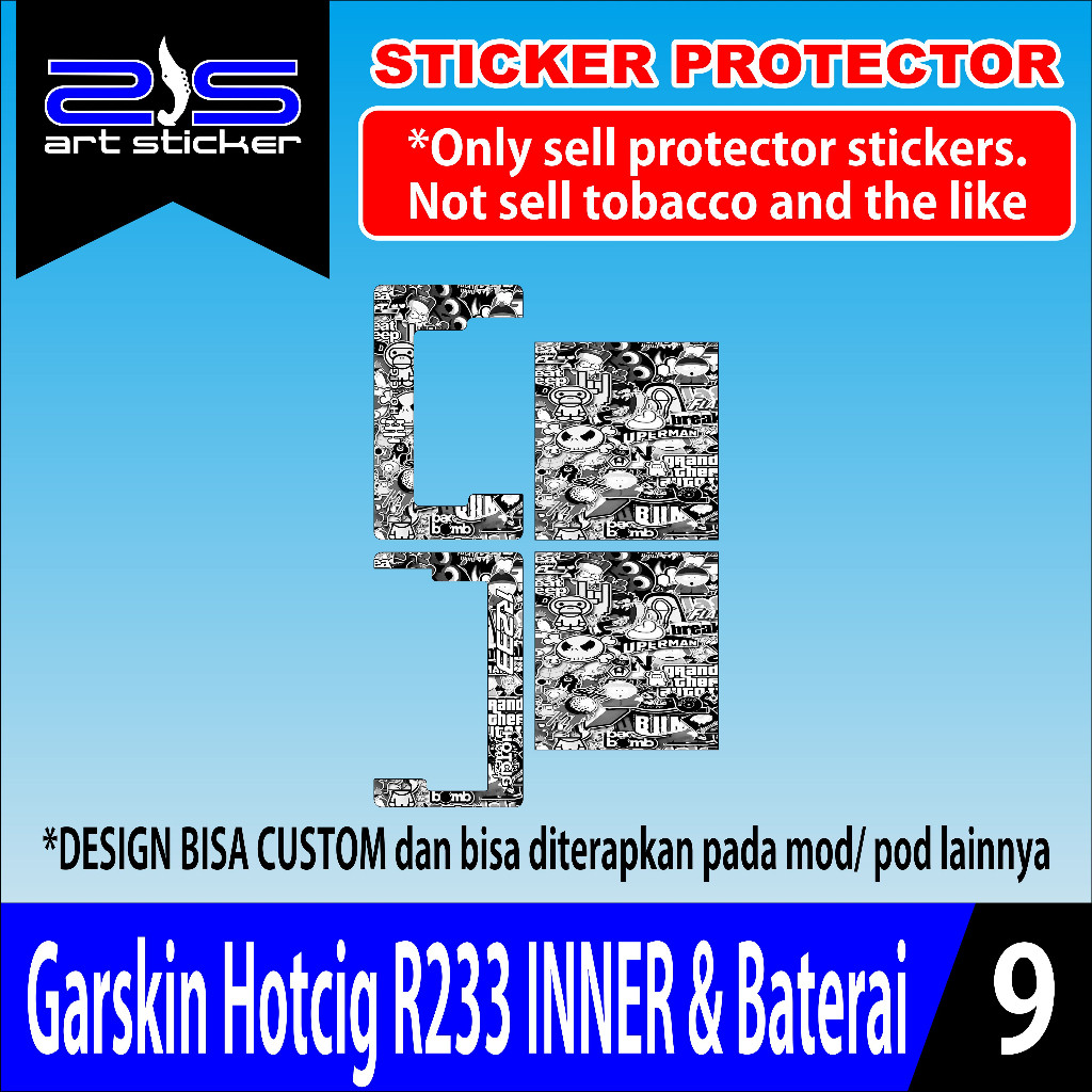 

*PromoTerjangkau* Inner Baterai Hc R233 Purple Cyberfunk Grand Teft Garskin Wrap Stiker Premium / X Casing Case COD