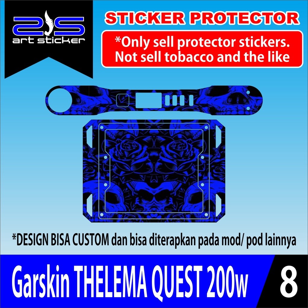 

*PromoTerjangkau* Telema Quest 200w Red Blue Skull Garskin Wrap Stiker Premium / X Casing Case COD