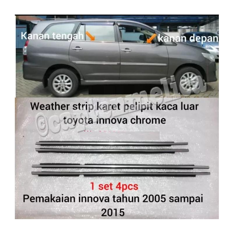 Pelipit Plipit Lis List Karet Bawah Jendela Kaca Pintu Luar Chrome Innova 2005 2006 2007 2008 2009 2