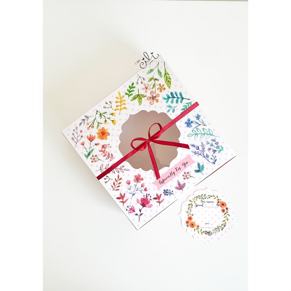 

dus / kotak / boks / box kue (pink) 22 x 22 x10 cm isi 10 pcs