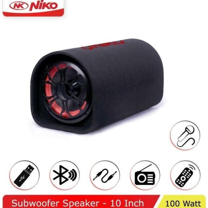Grosir Speaker Tabung Bluetooth Niko Gl10 Subwoofer Car Niko Gl-10 10 Inch