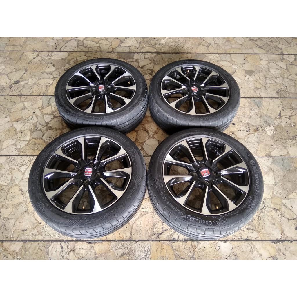 Velg Bekas Seken Replika Jazz Rs Ring 16 Pcd 4X100 + Ban Continental 195 50 R16 Buat City Freed Brio