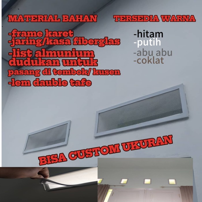 Kawat Nyamuk Kasa Nyamuk Fiber Glas Penutup Lubang Angin Loster