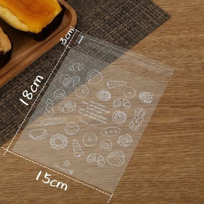 

Terupdate 100Pcs Plastik Roti Opp Plastik Roti Motif Tebal Plastik Donat Kue Neo