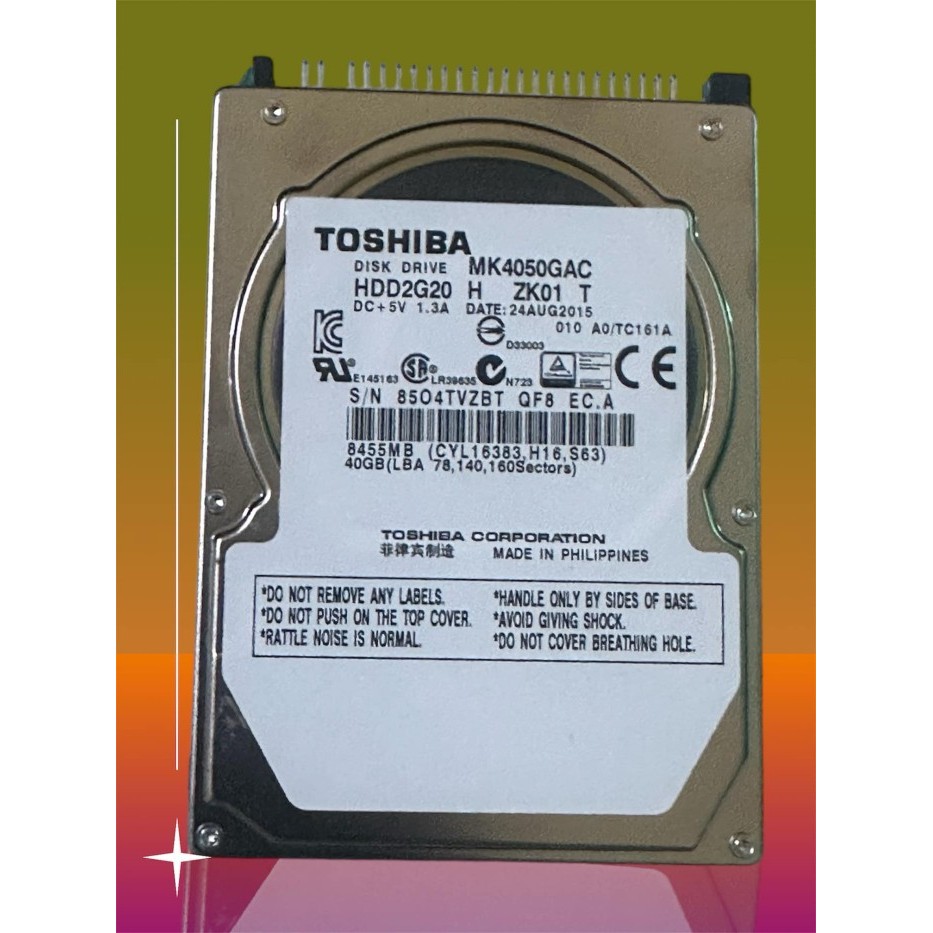 Hardisk Toshiba 40GB IDE Laptop 2.5 INCHI Internal Baru