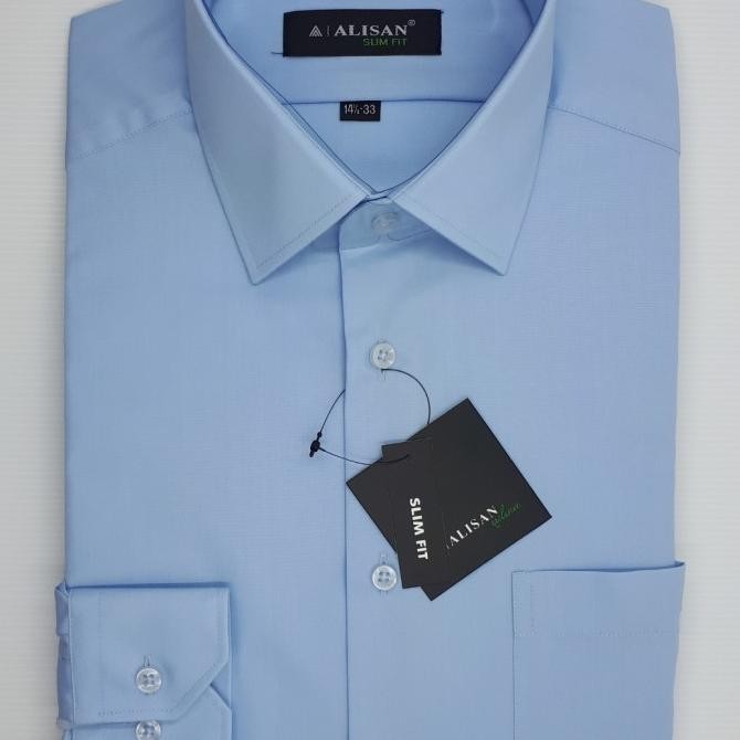 Alisan Kemeja Pria H2 Slim fit Lengan Panjang Polos Garansi Original Terlaris