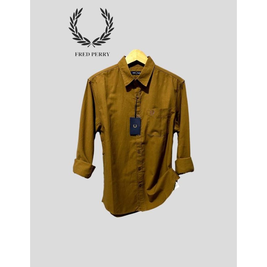 Kemeja Pria Fred Perry Lengan panjang Casual Slimfit Terlaris