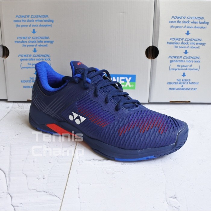 Sepatu Tenis Yonex Sonicage Navy Red/ Tennis Shoes Yonex Original