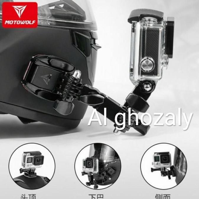 Breket Holder MOTOWOLF Kamera GoPro Motor Sepeda Helm Terlaris