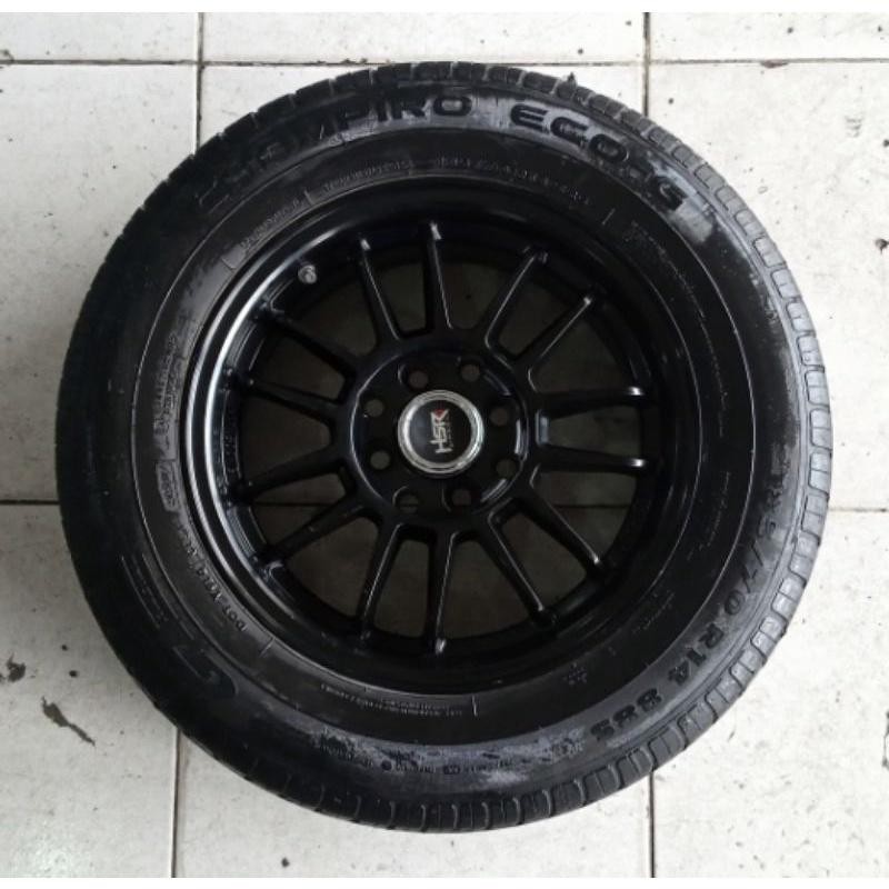Velg Variasi Pelek Mobil Bekas Revo(Hsr) Ring 14X6 H4X100/114,3 + Ban 175 65 R14 Buat Avanza Xenia A