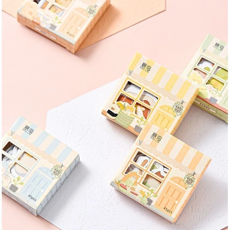 

D2037 45Pcs Stiker Karakter Hewan Untuk Diary Aesthetic Sticker Dekorasi Jurnal Scrapbook Stiker Set Home Series isi 45 Pcs Cute R8E64