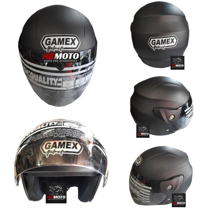Helm Gamex Black Doft GMX2BLACKDOFT / Helm SNI / Helm Half Face / Helm Terlaris
