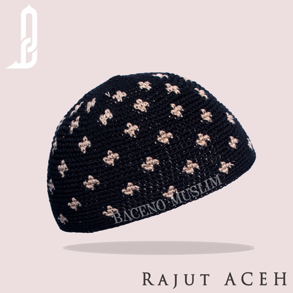 NEW PROMO Peci Rajut Yaman Motif Aceh - Peci Rajut Katun - Rajut Aceh