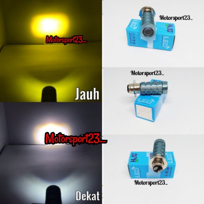 LAMPU UTAMA LED H6 LASER HI LOO DUAL COLOUR H6 SUPERSONIC HJG - 2 WRN