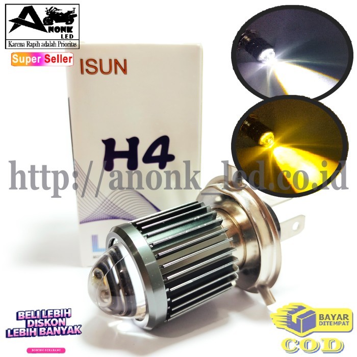LAMPU LED UTAMA MOTOR MOBIL D2 H4 LASER / LAMPU LED LASER H4 D2 2WARNA