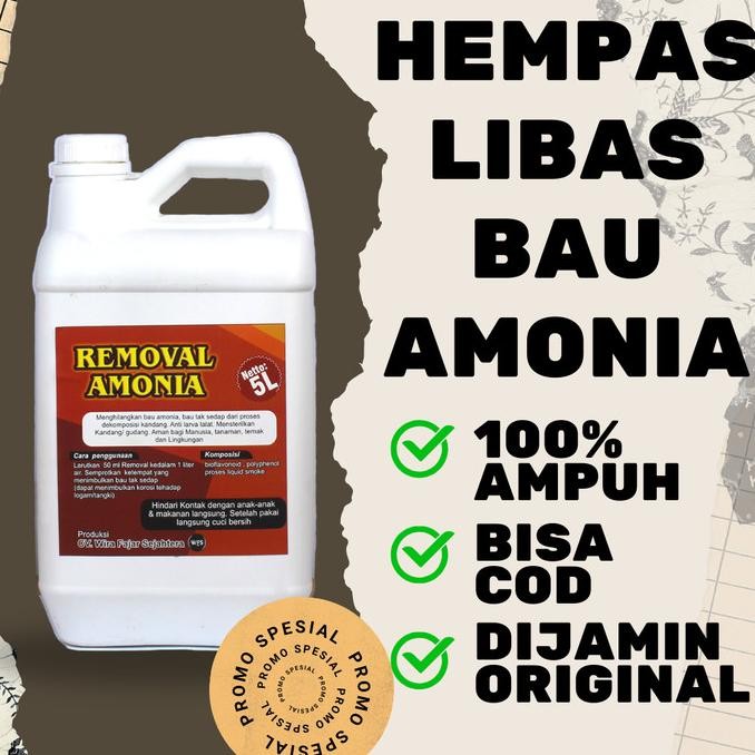 Removal Amonia penghilang anti bau kotoran hewan 5 liter