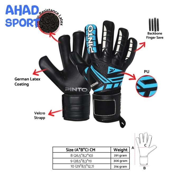TERBARU Sarung Tangan Kiper Tulang PINTO Sociedad Original
