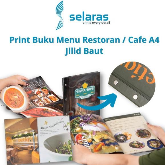 

Cetak / Print Buku Menu Restoran / Cafe A4 Jilid Baut Selaras Printing Original Dan Terpercaya