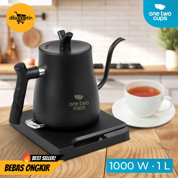 One Two Cups Teko Listrik Kopi Pemanas Air Leher Angsa 1000W 1L