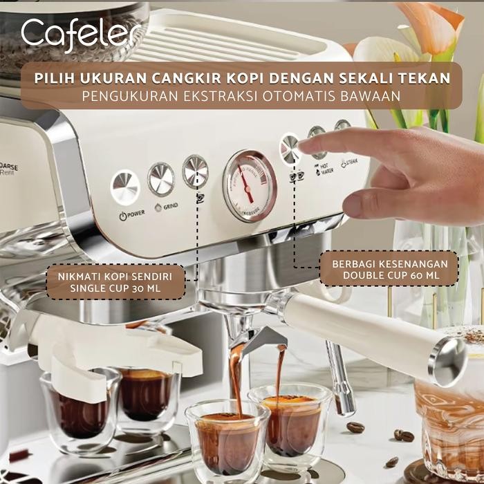 CAFELER COFFEE MAKER 2 BOILER SISTEM MESIN KOPI ESPRESSO GRINDER 58MM