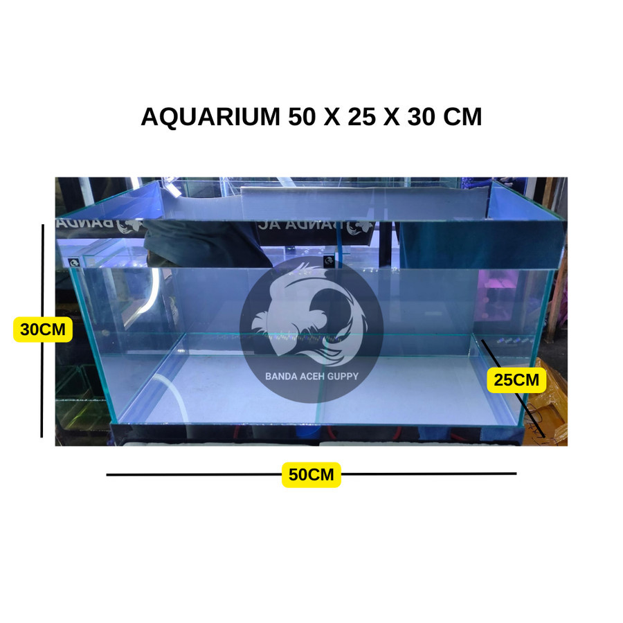 BAG - AQUARIUM UKURAN 50 X 25 X 30 CM GANTUNG CERMIN DEPAN KIRI KANAN