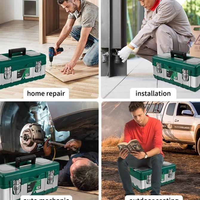 ISKU Tool box Besar 20 Inch Box Tahan lama Toolbox Kotak Peralatan Perkakas/kotak perkakas 17inch/ko
