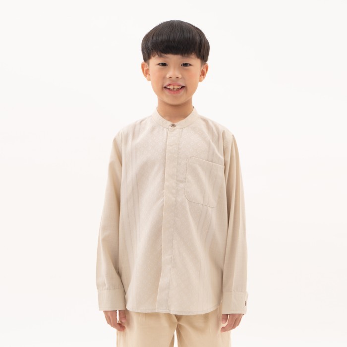 BRD M231 KEMEJA ANAK LAKI LAKI KOKO COUPLE PANJANG CREAM 0325 SGA
