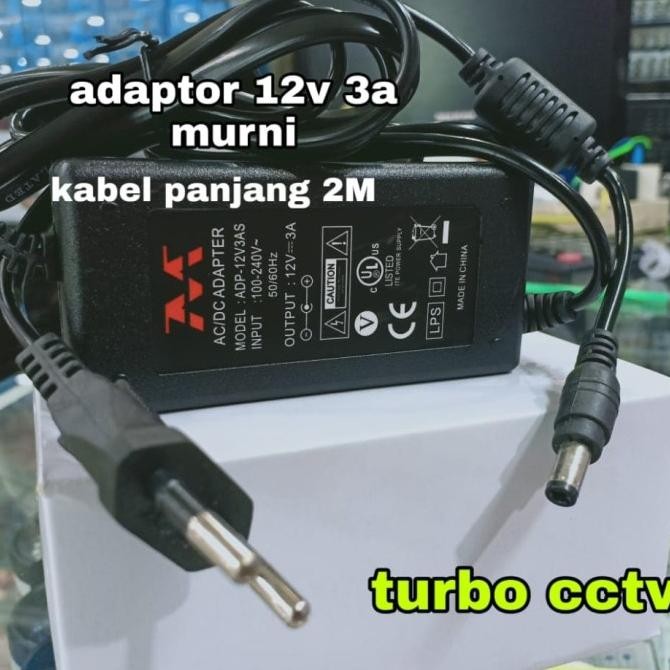 Promo Adaptor DVR 12v 3A murni Panjang kabel 2meter COD