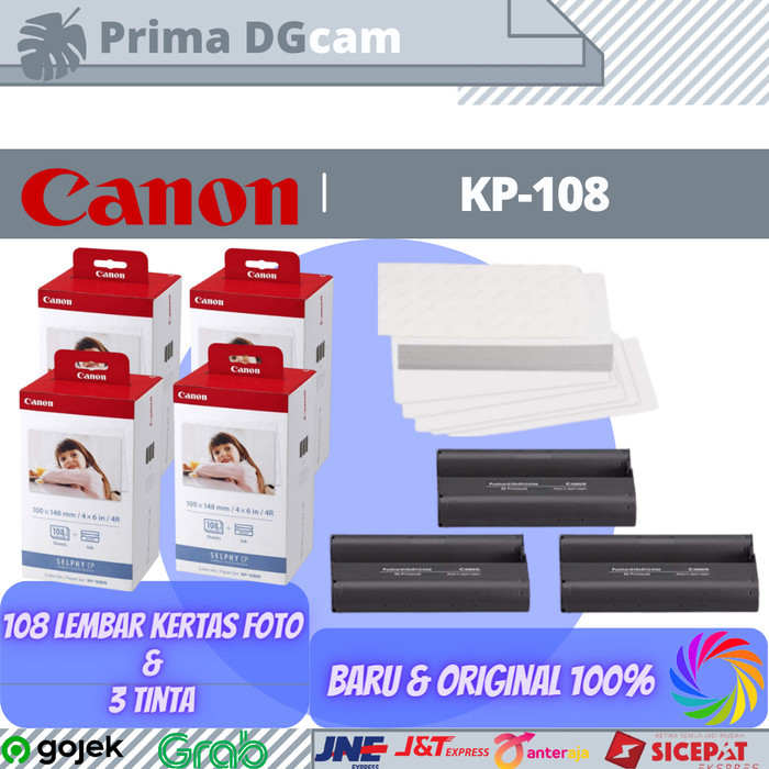 

TERBARU! Canon KP-108IN Color Ink And Paper Set/Set Tinta Warna dan Kertas Foto