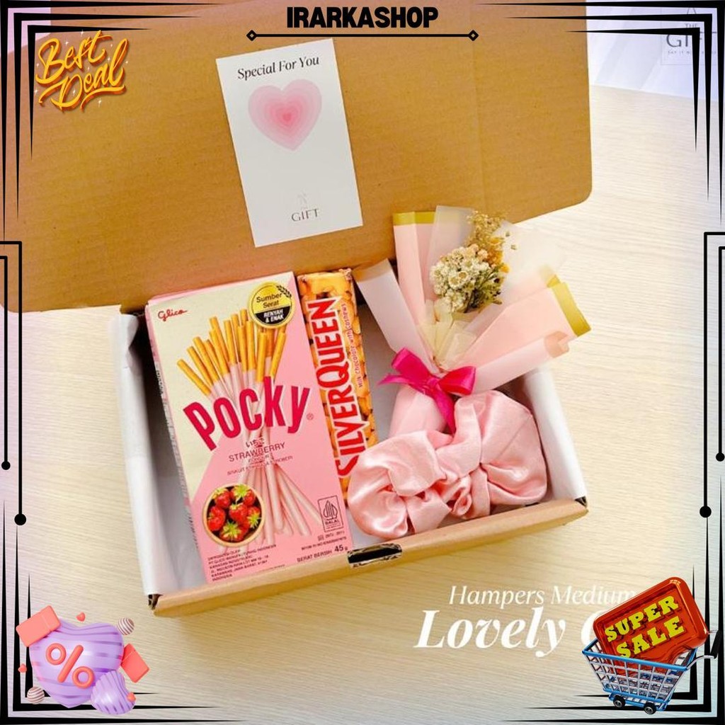 

Hampers Cewe Kado Boneka Hadiah Pesta Snack Cokelat Gift Bunga Ulang Tahun Valentine Wisuda Anniversary D Termurah