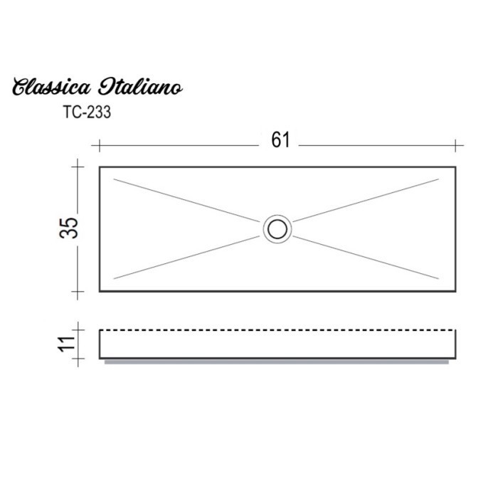 Classica Italiano Wastafel cuci tangan keramik kotak mewah hitam putih