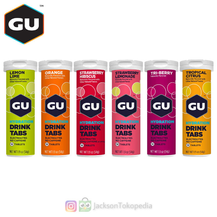 GU Hydration Drink Tabs Semua Rasa / Electrolytes Energy Tablet Elektrolit