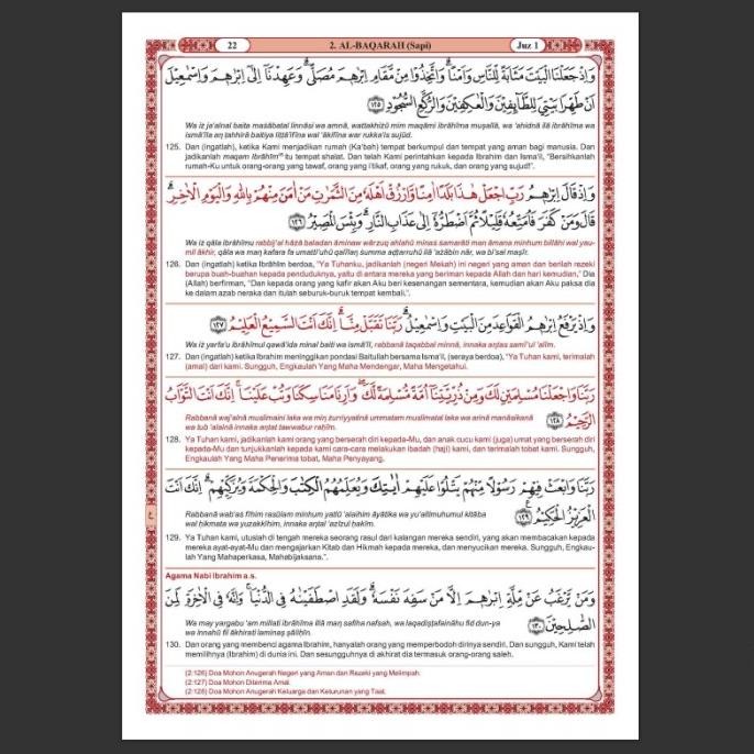 Al-Quran Terjemah 2 Warna Edisi Doa Ukuran Besar A4 Al-Hadi Terjemahan