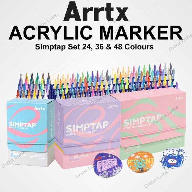 

Sale Arrtx 24 / 48 Colors Simptap Acrylic Marker Set17