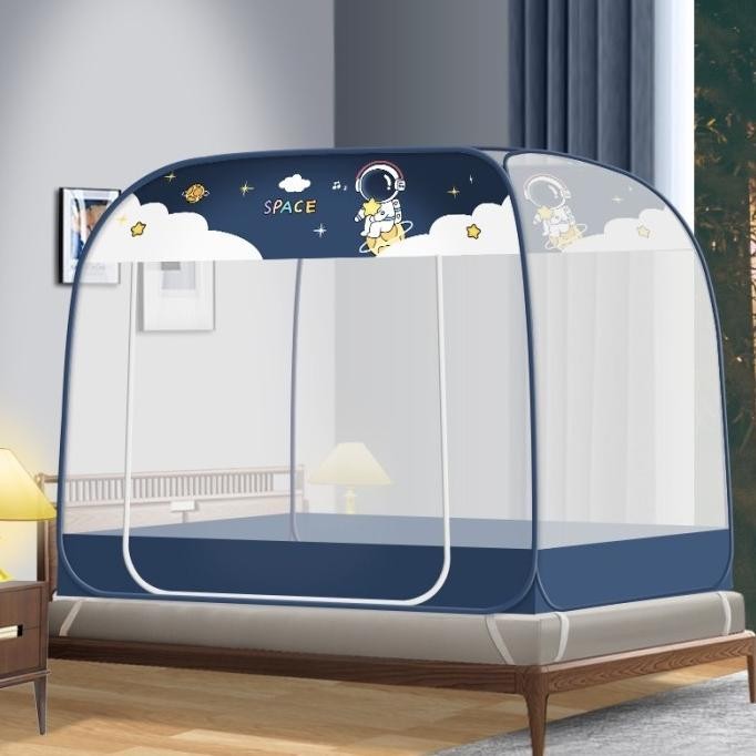 Kelambu Tempat Tidur Lipat Alas Kasur Javan Motif Kotak Astronot Hewan