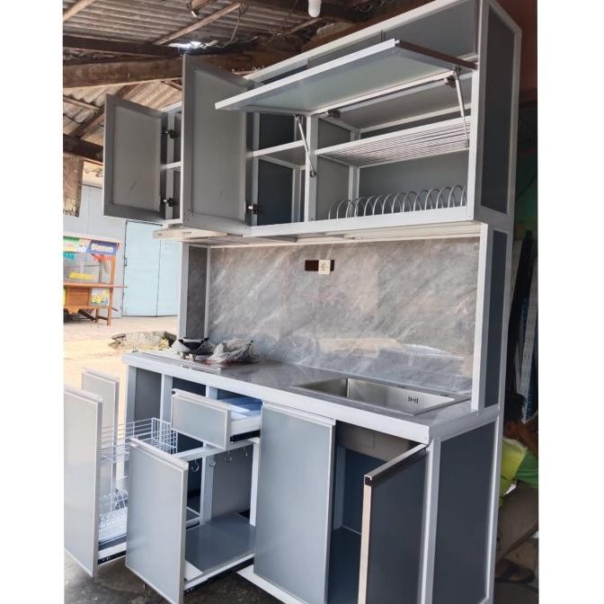 Kitchen Set Aluminium Minimalis / Rak Dapur / Lemari Dapur Aluminium Wisnai.1