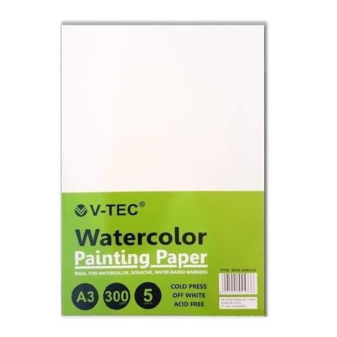 Sale V-Tec Vtec Watercolor Painting Paper A3 300Gsm Kertas Gambar Cat Air